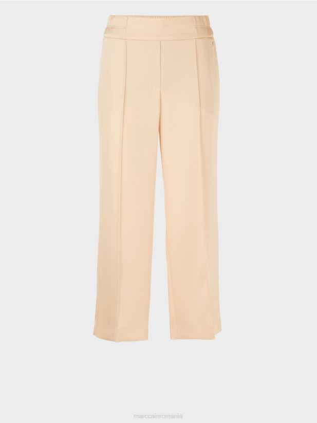 pantaloni largi washington lungime midi Marc Cain crema inchisa îmbrăcăminte 4826HH553