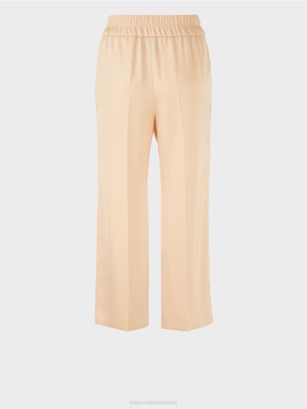 pantaloni largi washington lungime midi Marc Cain crema inchisa îmbrăcăminte 4826HH553