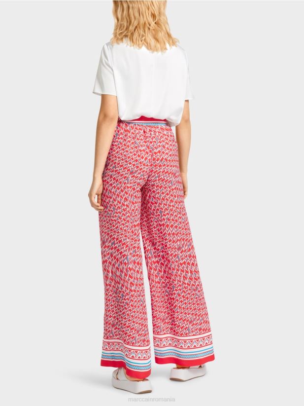 pantaloni largi winnipeg Marc Cain Rosu ca focul îmbrăcăminte 4826HH669
