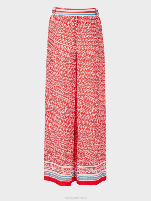 pantaloni largi winnipeg Marc Cain Rosu ca focul îmbrăcăminte 4826HH669