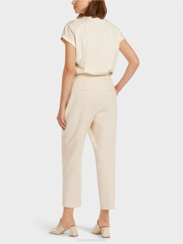 pantaloni în aspect de in Marc Cain cremă îmbrăcăminte 4826HH723
