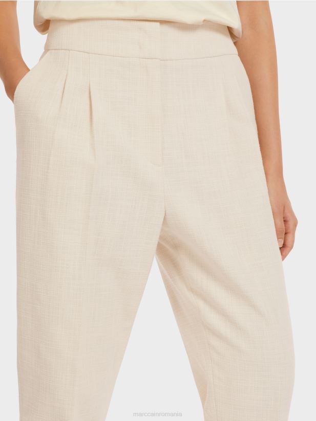 pantaloni în aspect de in Marc Cain cremă îmbrăcăminte 4826HH723