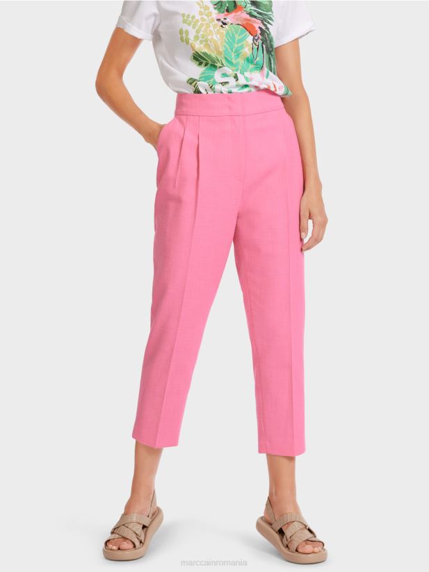 pantaloni în aspect de in Marc Cain roz aprins îmbrăcăminte 4826HH700