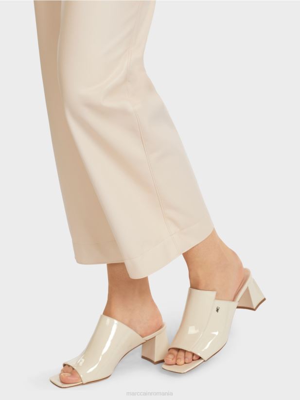pantaloni în nappa artificială Marc Cain cremă îmbrăcăminte 4826HH722