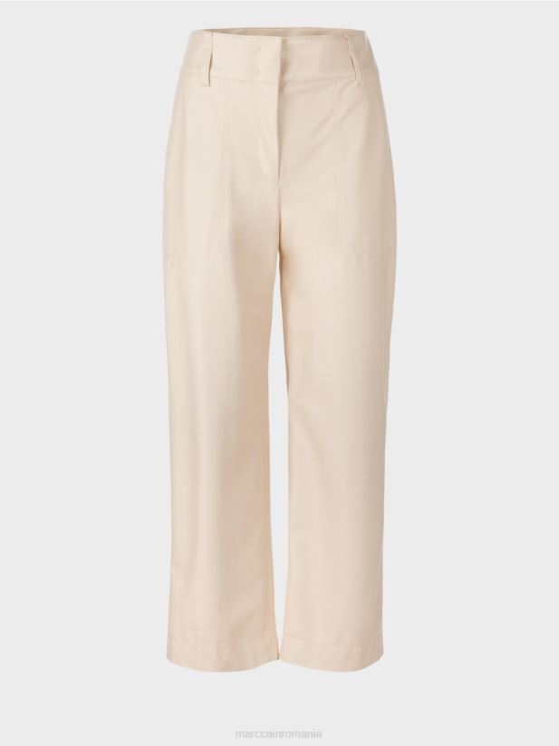 pantaloni în nappa artificială Marc Cain cremă îmbrăcăminte 4826HH722
