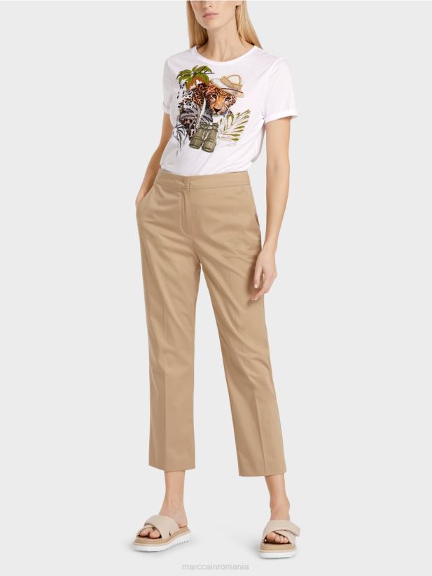 pantaloni în stil chino Marc Cain nisip adânc îmbrăcăminte 4826HH635