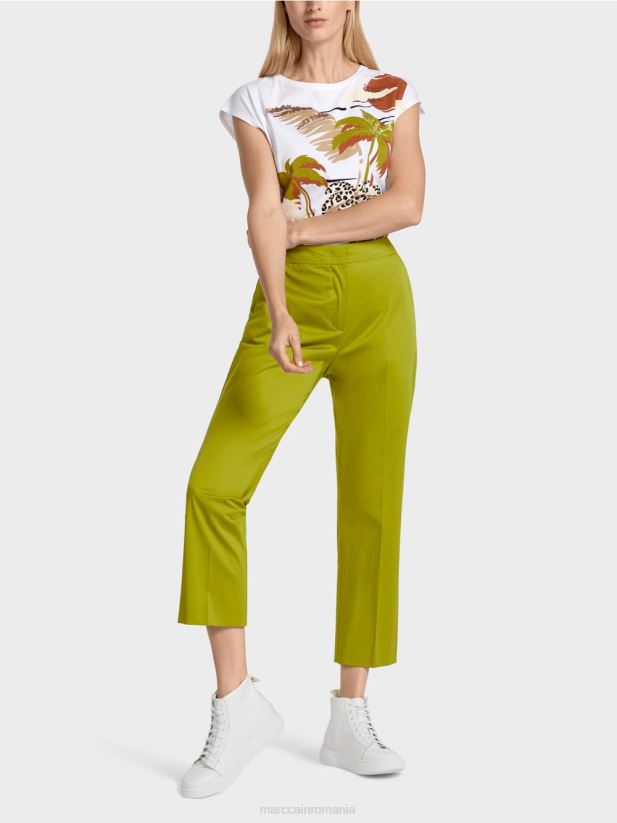 pantaloni în stil chino Marc Cain verde oliv intens îmbrăcăminte 4826HH634