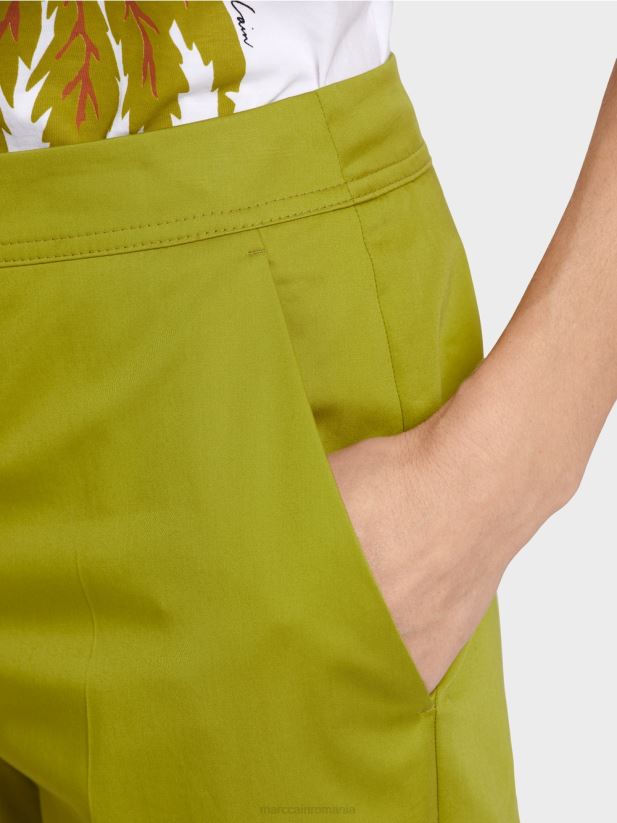 pantaloni în stil chino Marc Cain verde oliv intens îmbrăcăminte 4826HH634