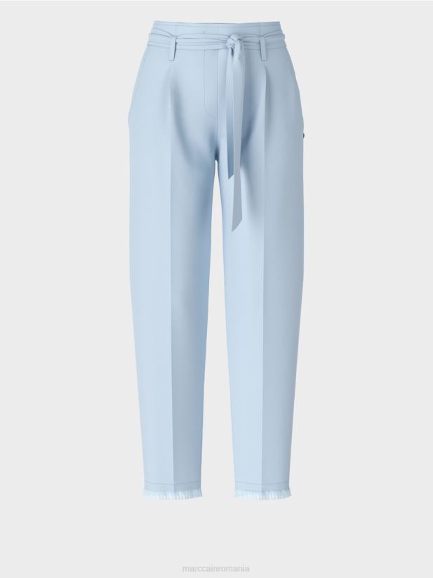pantaloni în stil paperbag Marc Cain albastru pudra deschis îmbrăcăminte 4826HH691