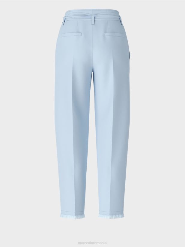 pantaloni în stil paperbag Marc Cain albastru pudra deschis îmbrăcăminte 4826HH691