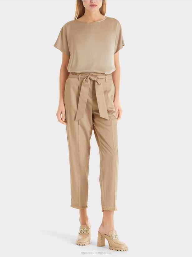 pantaloni în stil paperbag Marc Cain moale taupe îmbrăcăminte 4826HH692