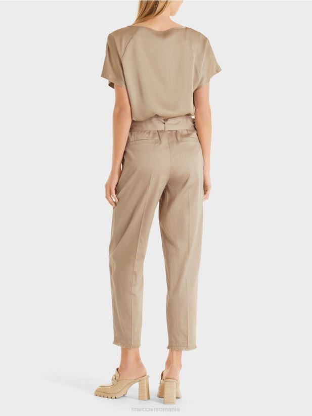 pantaloni în stil paperbag Marc Cain moale taupe îmbrăcăminte 4826HH692