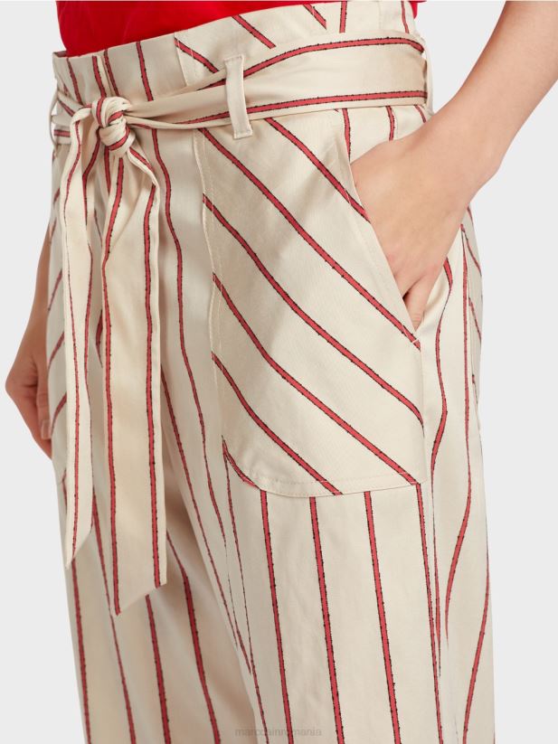 pantaloni în stil paperbag Marc Cain rosu intens îmbrăcăminte 4826HH612