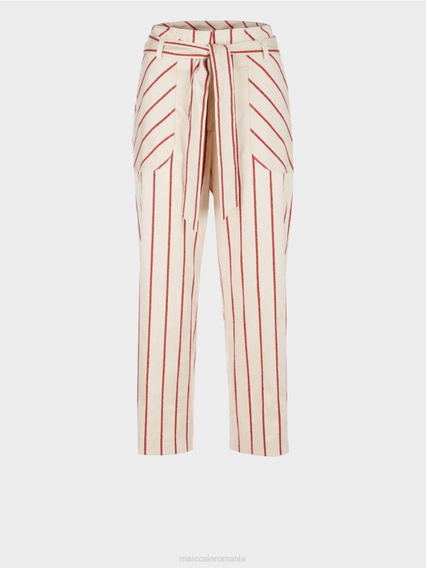 pantaloni în stil paperbag Marc Cain rosu intens îmbrăcăminte 4826HH612