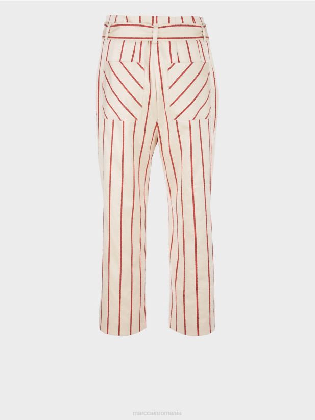 pantaloni în stil paperbag Marc Cain rosu intens îmbrăcăminte 4826HH612