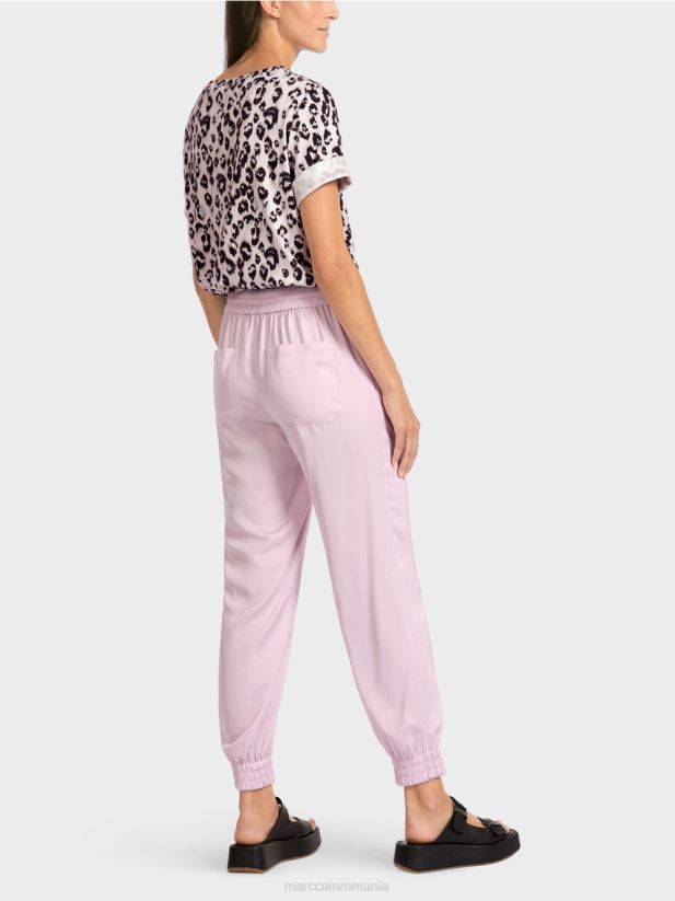 pantaloni în stilul de jogging Marc Cain lavandă ușoară îmbrăcăminte 4826HH685