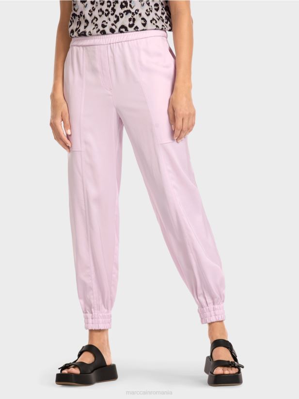 pantaloni în stilul de jogging Marc Cain lavandă ușoară îmbrăcăminte 4826HH685