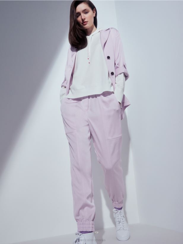 pantaloni în stilul de jogging Marc Cain lavandă ușoară îmbrăcăminte 4826HH685