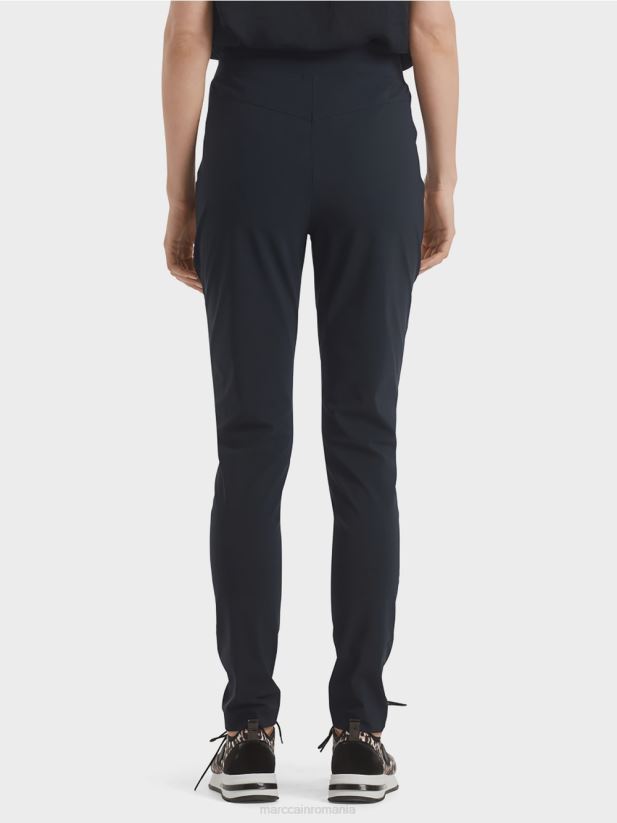 pantaloni îngusti elastici Marc Cain albastru miezul nopții îmbrăcăminte 4826HH740