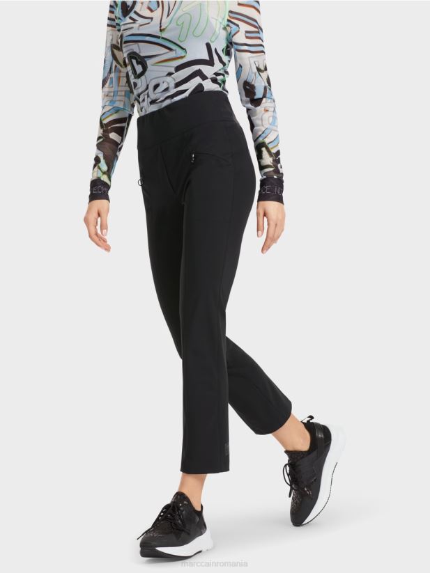 pantaloni îngusti fengyi cu jug în talie Marc Cain negru îmbrăcăminte 4826HH564