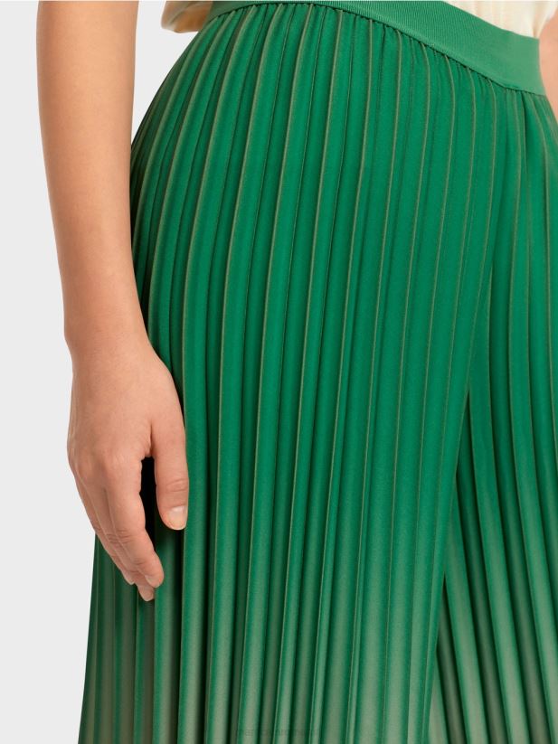 pantaloni plisați cu gradient de culoare viu Marc Cain mușchi verde îmbrăcăminte 4826HH719