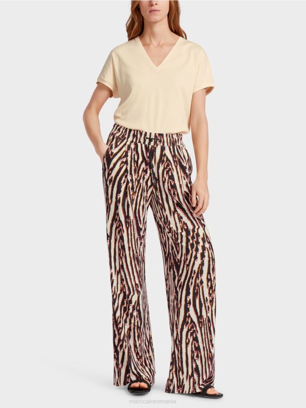 pantaloni plisați cu talie jogger Marc Cain rosu intens îmbrăcăminte 4826HH614