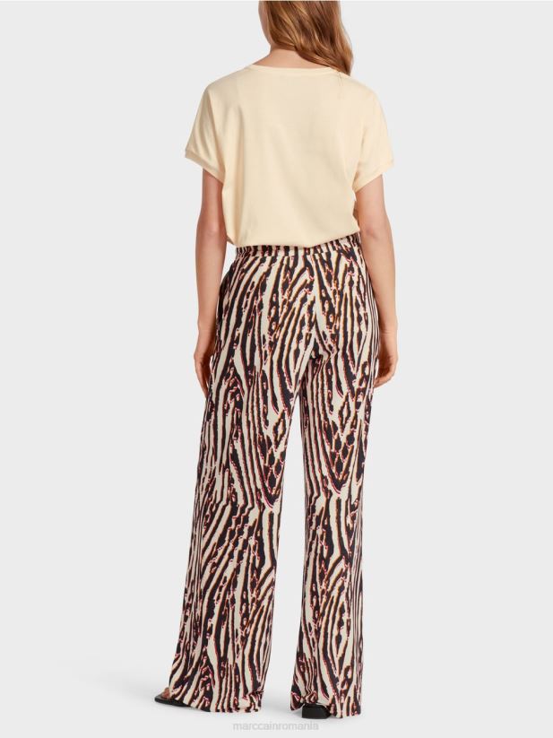 pantaloni plisați cu talie jogger Marc Cain rosu intens îmbrăcăminte 4826HH614