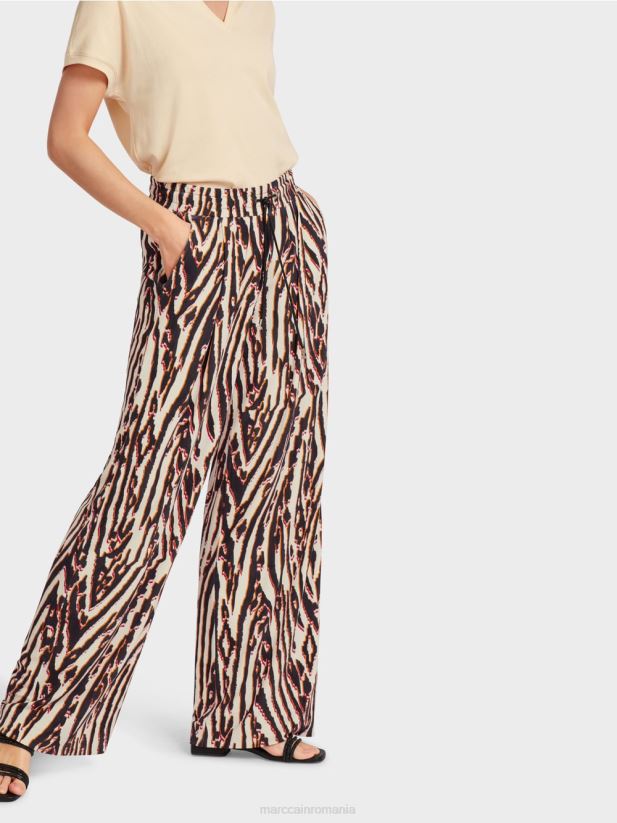 pantaloni plisați cu talie jogger Marc Cain rosu intens îmbrăcăminte 4826HH614