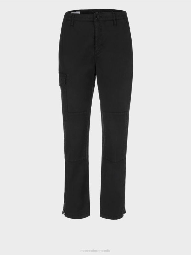 pantaloni radom „regândiți împreună”. Marc Cain negru îmbrăcăminte 4826HH648