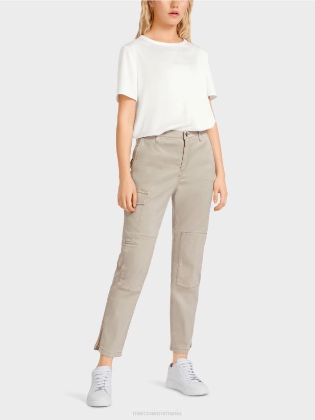 pantaloni radom „regândiți împreună”. Marc Cain pur și simplu taupe îmbrăcăminte 4826HH644