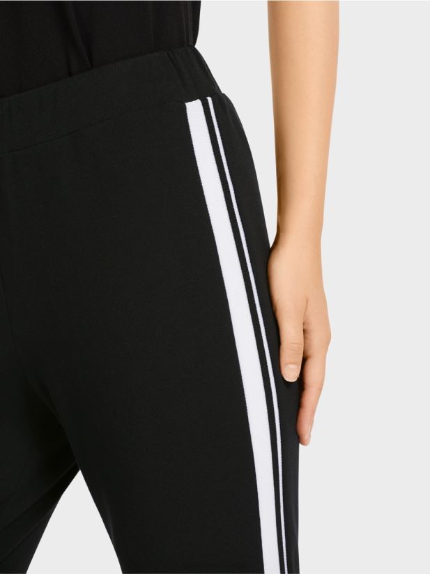 pantaloni „regândiți împreună” cu dungi Marc Cain alb-negru îmbrăcăminte 4826HH711