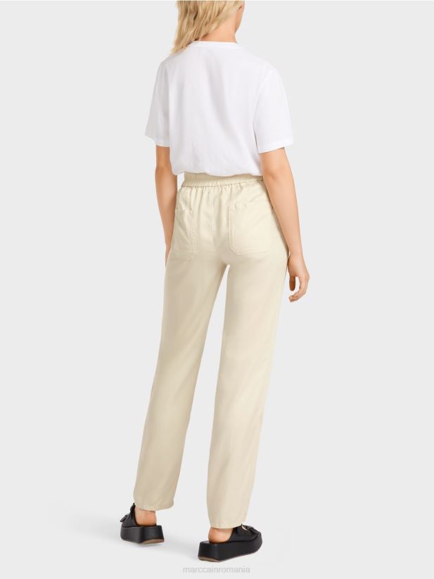 pantaloni rivera „regândiți împreună”. Marc Cain cremă îmbrăcăminte 4826HH649
