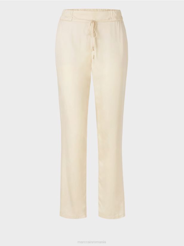 pantaloni rivera „regândiți împreună”. Marc Cain cremă îmbrăcăminte 4826HH649