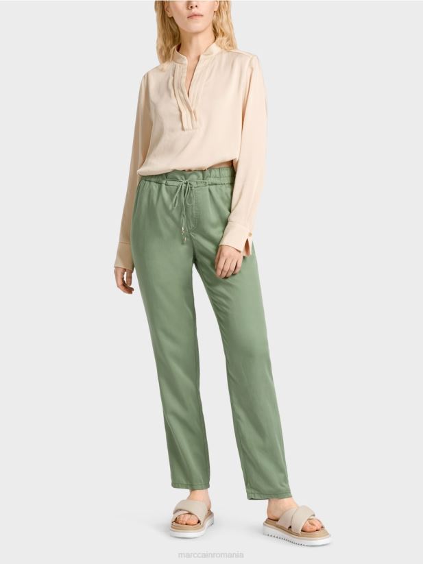 pantaloni rivera „regândiți împreună”. Marc Cain verde mistic îmbrăcăminte 4826HH661