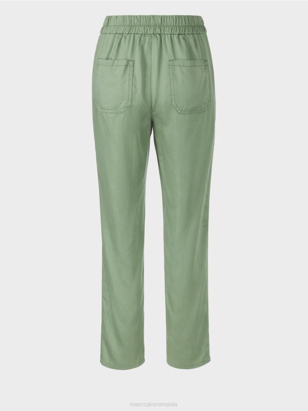 pantaloni rivera „regândiți împreună”. Marc Cain verde mistic îmbrăcăminte 4826HH661
