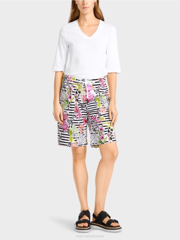 pantaloni scurți cu model floral Marc Cain var usor îmbrăcăminte 4826HH624