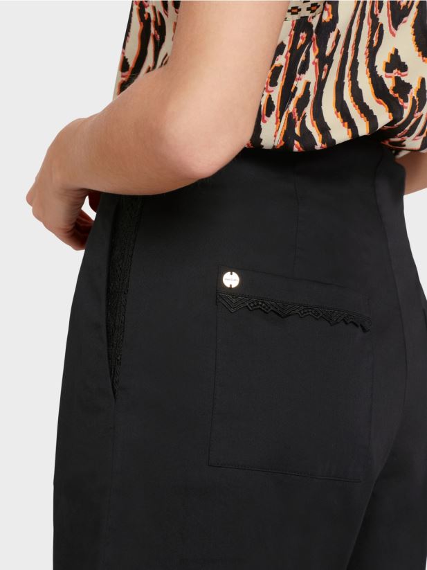 pantaloni scurți cu tiv de dantelă Marc Cain negru îmbrăcăminte 4826HH607