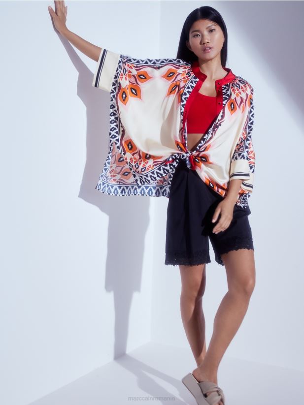 pantaloni scurți cu tiv de dantelă Marc Cain negru îmbrăcăminte 4826HH607