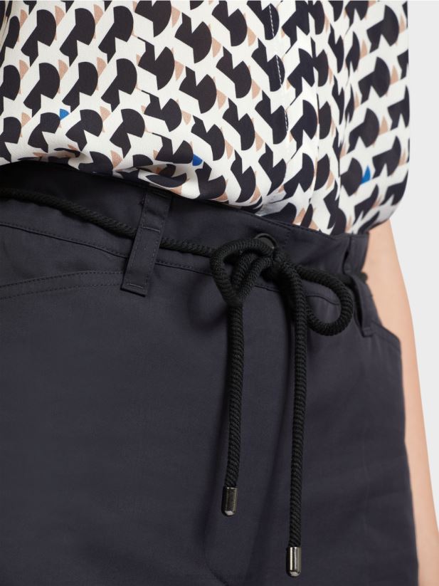 pantaloni scurți din bumbac cu sifon Marc Cain albastru miezul nopții îmbrăcăminte 4826HH598