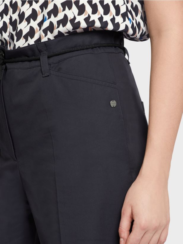 pantaloni scurți din bumbac cu sifon Marc Cain albastru miezul nopții îmbrăcăminte 4826HH598