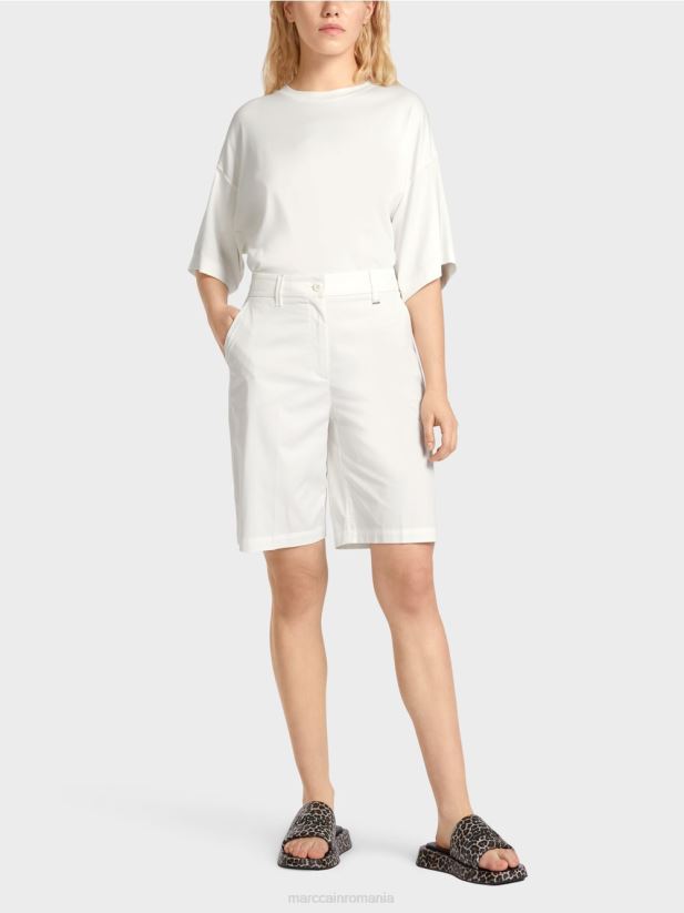 pantaloni scurți finike într-o potrivire feminină Marc Cain aproape alb îmbrăcăminte 4826HH679