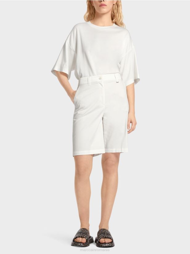 pantaloni scurți finike într-o potrivire feminină Marc Cain aproape alb îmbrăcăminte 4826HH679