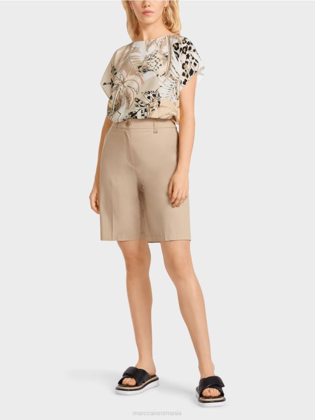 pantaloni scurți finike într-o potrivire feminină Marc Cain nisip adânc îmbrăcăminte 4826HH658