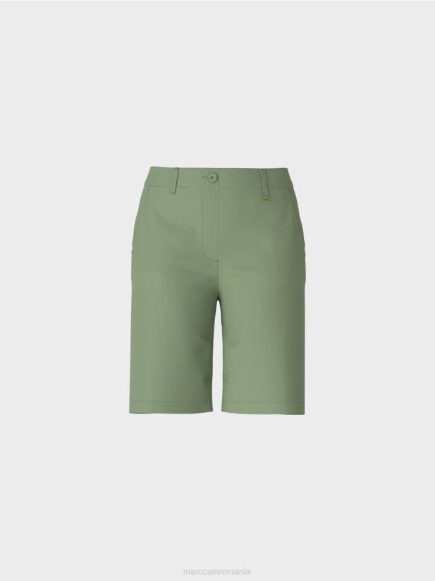 pantaloni scurți finike într-o potrivire feminină Marc Cain verde mistic îmbrăcăminte 4826HH663