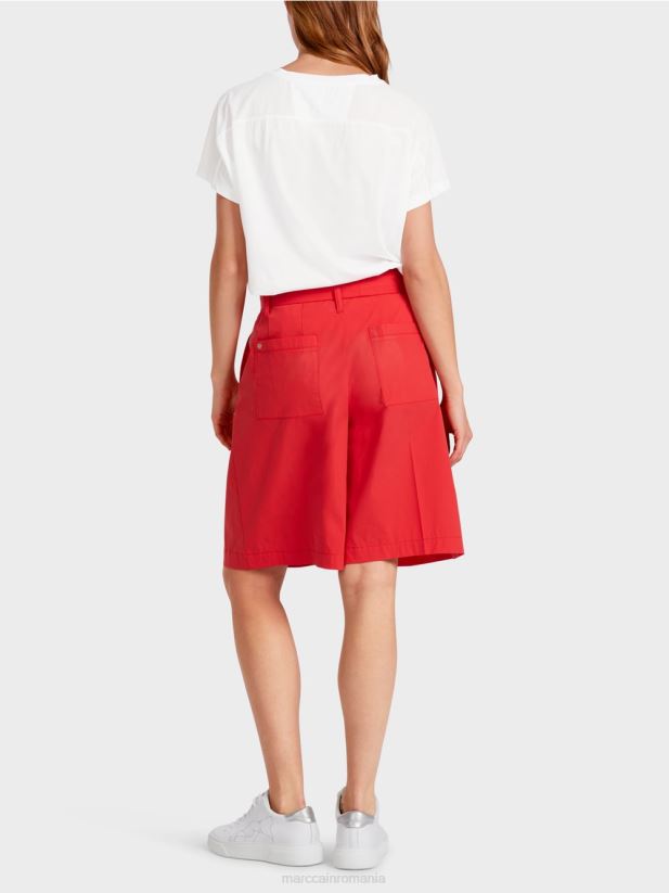 pantaloni scurți în stil paperbag Marc Cain rosu intens îmbrăcăminte 4826HH611