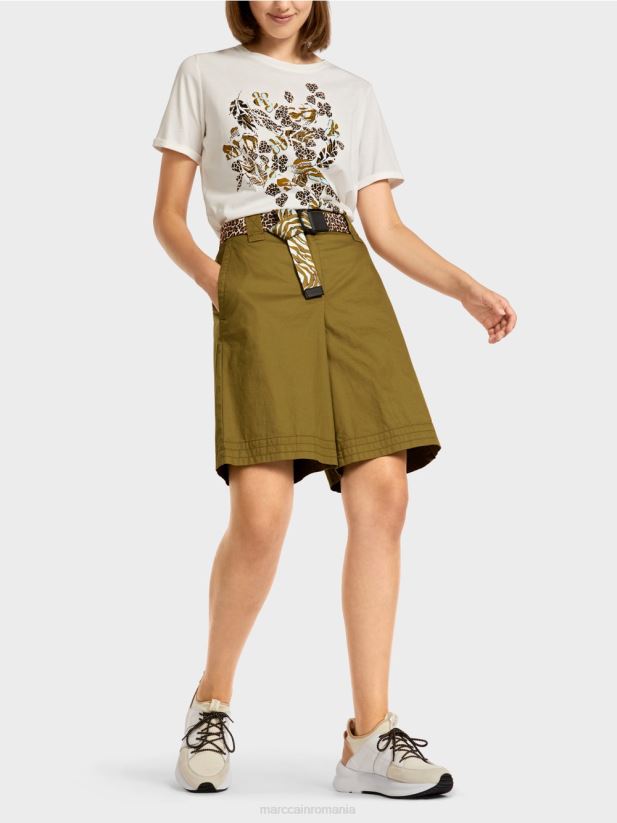 pantaloni scurți „regândiți împreună”. Marc Cain măsline galbene îmbrăcăminte 4826HH707