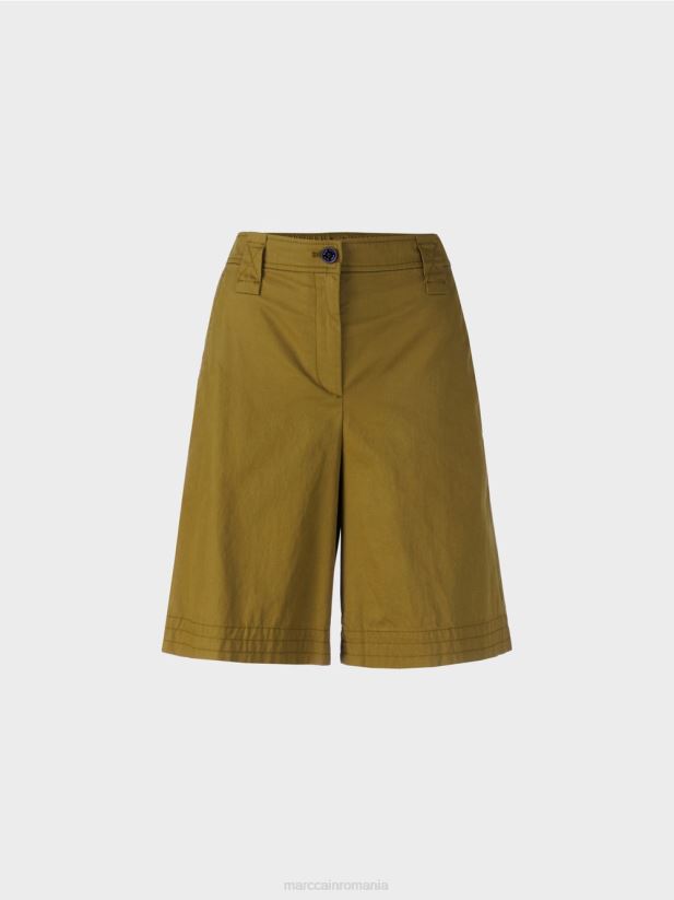 pantaloni scurți „regândiți împreună”. Marc Cain măsline galbene îmbrăcăminte 4826HH707