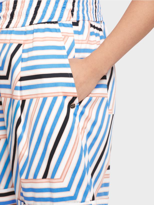 pantaloni scurți sport în dungi Marc Cain azur îmbrăcăminte 4826HH599