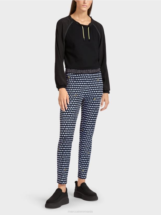 pantaloni slim cu cute presate cusute Marc Cain negru îmbrăcăminte 4826HH715