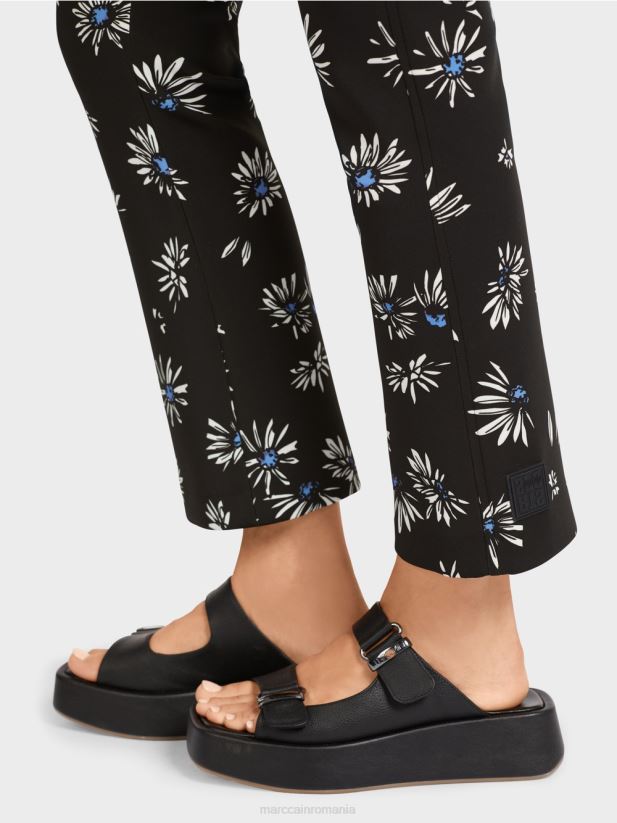 pantaloni slim cu model de margarete Marc Cain negru îmbrăcăminte 4826HH714